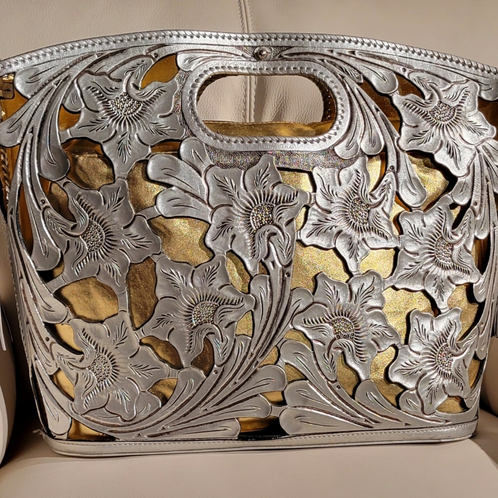 Origene by David Luna Tote with removable zip pouch inside.